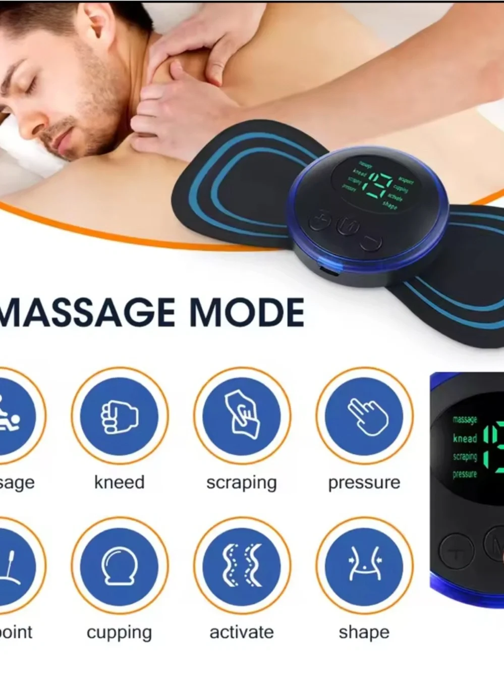 Mini Neck Massage Stick in Black and White